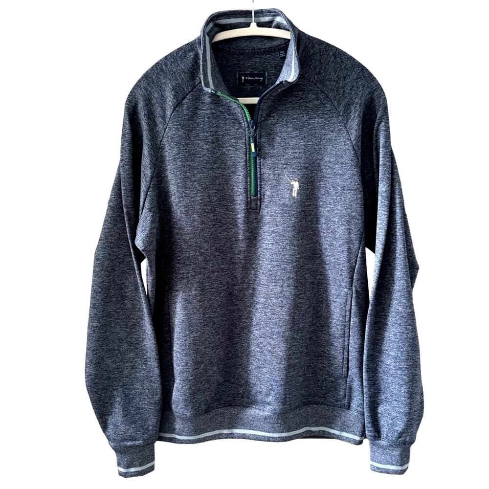 William Murray Golf Clubhouse Heathered Blue 1/4 Zip Long Sleeve Pullover Small
